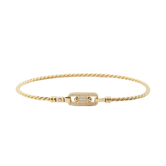 Bracciale rigido da donna ZAG Bijoux in acciaio dorato Rigido