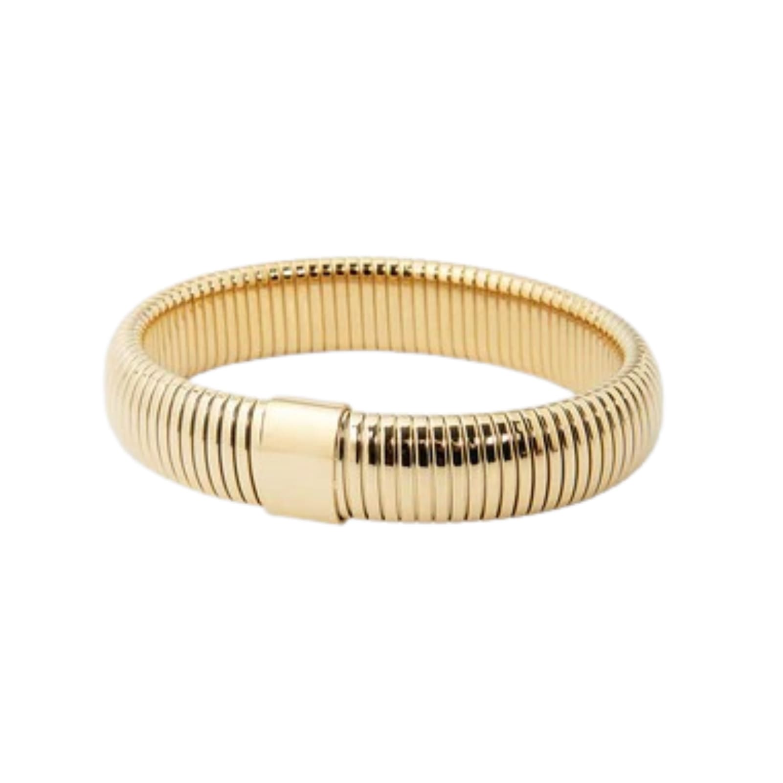 Bracciale rigido spesso da donna ZAG Bijoux acciaio oro diametro 5,8 cm