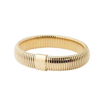 Bracciale rigido spesso da donna ZAG Bijoux acciaio oro diametro 5,8 cm