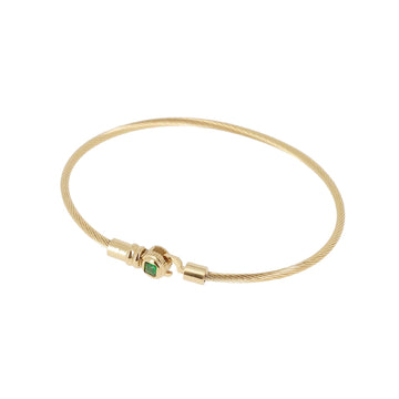 Bracciale rigido ZAG Bijoux acciaio dorato con pietra verde Rigido