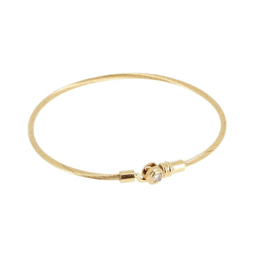 Bracciale rigido ZAG Bijoux acciaio dorato con pietra bianca Rigido