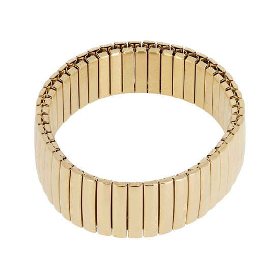 Bracciale elastico ZAG Bijoux acciaio dorato con scanalature elastico