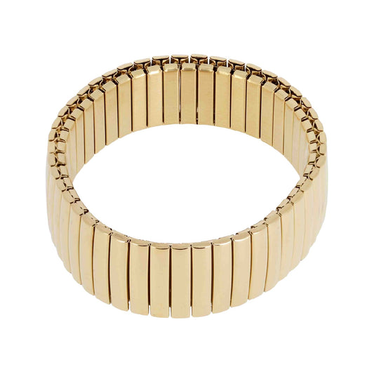 Bracciale elastico ZAG Bijoux acciaio dorato con scanalature elastico
