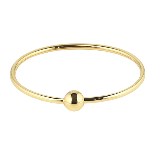 Bracciale rigido ZAG Bijoux in acciaio dorato sfera centrale diametro 6,3 cm