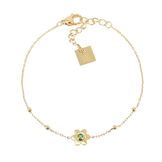 Bracciale ZAG Bijoux Kapsi in acciaio dorato con zirconi Regolabile 15,8-20,3 cm