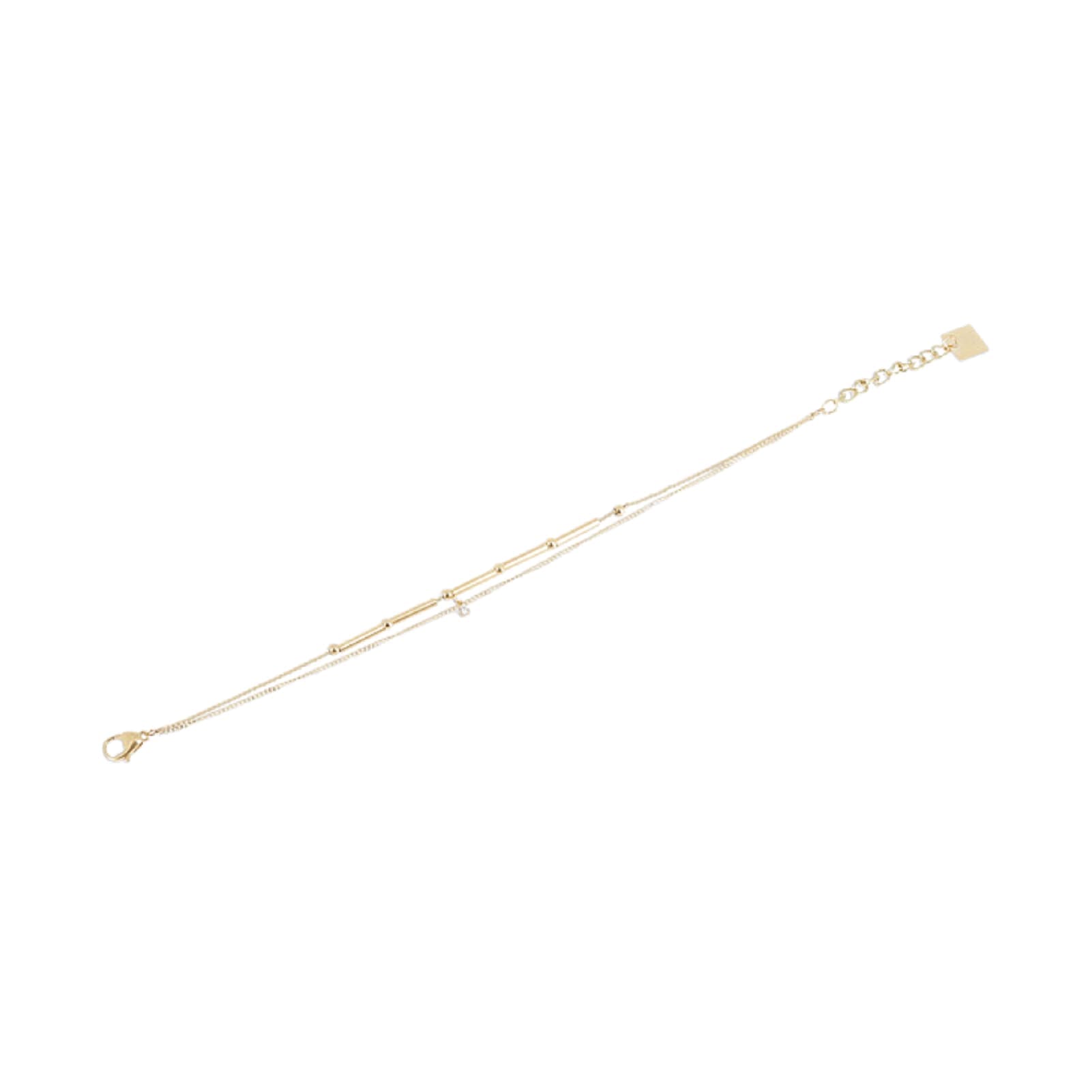 Bracciale multifilo ZAG Bijoux Tube in acciaio dorato Regolabile 15-18 cm