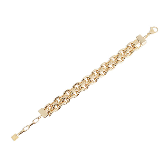 Bracciale catena ZAG Bijoux acciaio oro con maglia lavorata Regolabile 18-21 cm