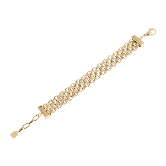 Bracciale catena ZAG Bijoux acciaio oro maglia intrecciata Regolabile 17-20 cm