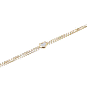 Bracciale multi catena ZAG Bijoux acciaio dorato e cuore Regolabile 16-18 cm