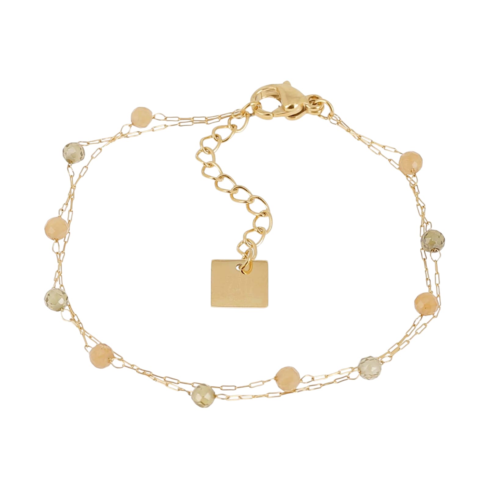Bracciale ZAG Bijoux in acciaio dorato con pietre multicolor Regolabile 15-18 cm