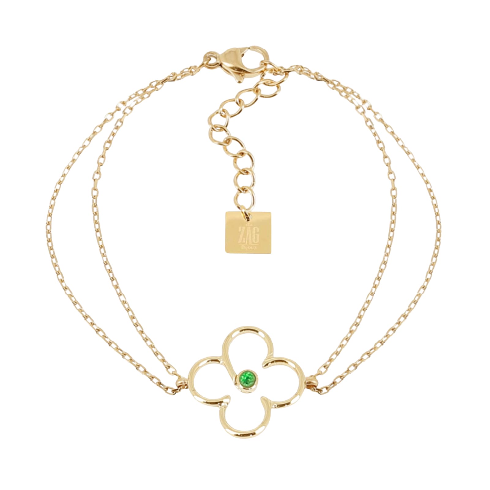 Bracciale catena da donna ZAG Bijoux in acciaio dorato Regolabile 15-18 cm