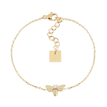Bracciale da donna ZAG Bijoux in acciaio dorato con ape Regolabile 17-18,5 cm