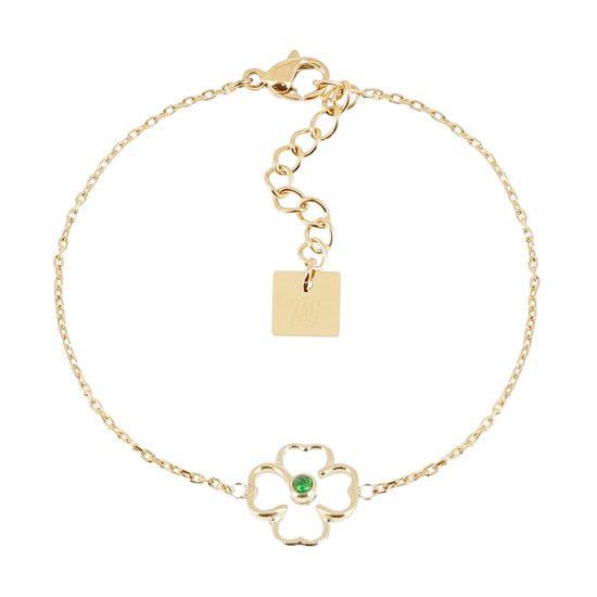 Bracciale donna ZAG Bijoux in acciaio dorato quadrifoglio Regolabile 17-18,5 cm
