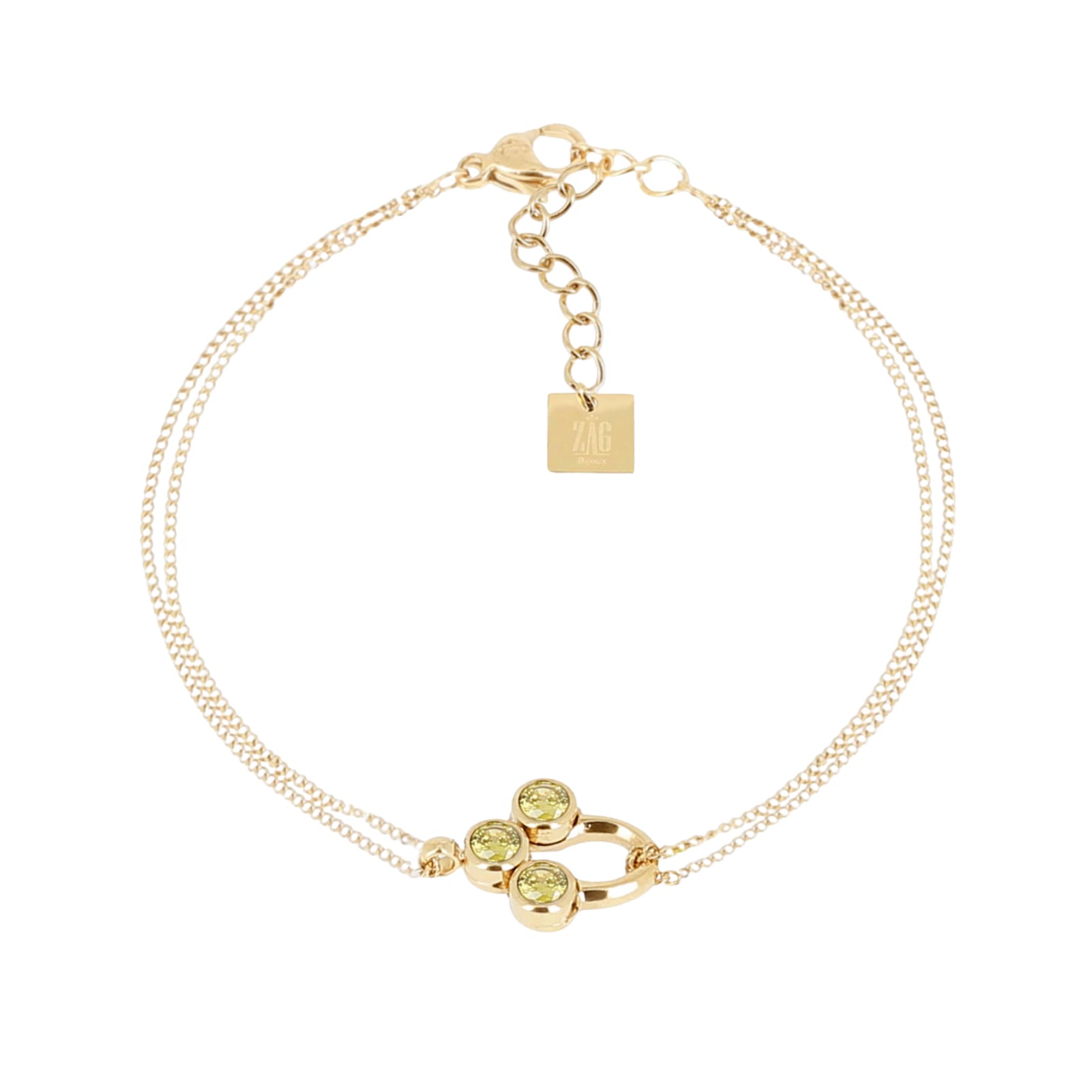 Bracciale da donna ZAG Bijoux a catena in acciaio dorato Regolabile 15-18 cm