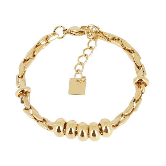 Bracciale catena ZAG Bijoux acciaio oro con cerchi dorati Regolabile 16-19 cm