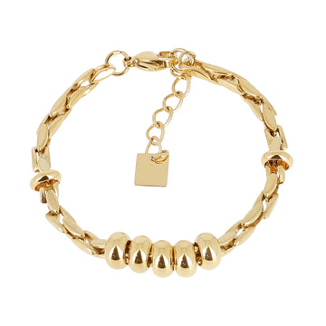 Bracciale catena ZAG Bijoux acciaio oro con cerchi dorati Regolabile 16-19 cm