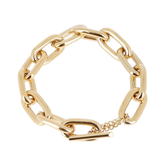Bracciale catena ZAG Bijoux acciaio oro maglie larghe ovali 19,5 cm
