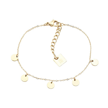 Bracciale ZAG Bijoux in acciaio dorato zirconi e pendente Regolabile 15-18 cm