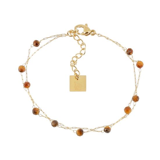 Bracciale multifilo ZAG Bijoux acciaio oro occhio di tigre Regolabile 15-18 cm