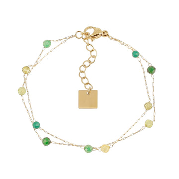 Bracciale multifilo ZAG Bijoux acciaio oro pietre colorate Regolabile 15-18 cm
