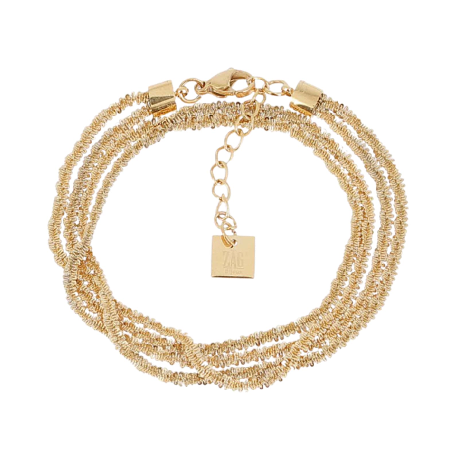 Bracciale catena multifilo ZAG Bijoux in acciaio dorato Regolabile 15-18 cm
