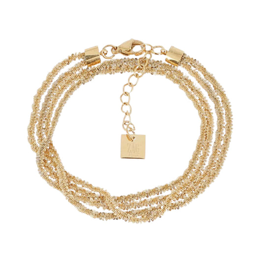 Bracciale catena multifilo ZAG Bijoux in acciaio dorato Regolabile 15-18 cm