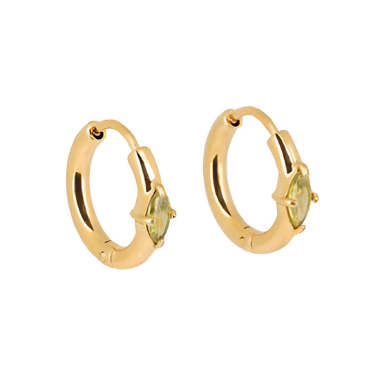 Orecchini donna 16mm ZAG Bijoux acciaio dorato con zirconi MISURA UNICA