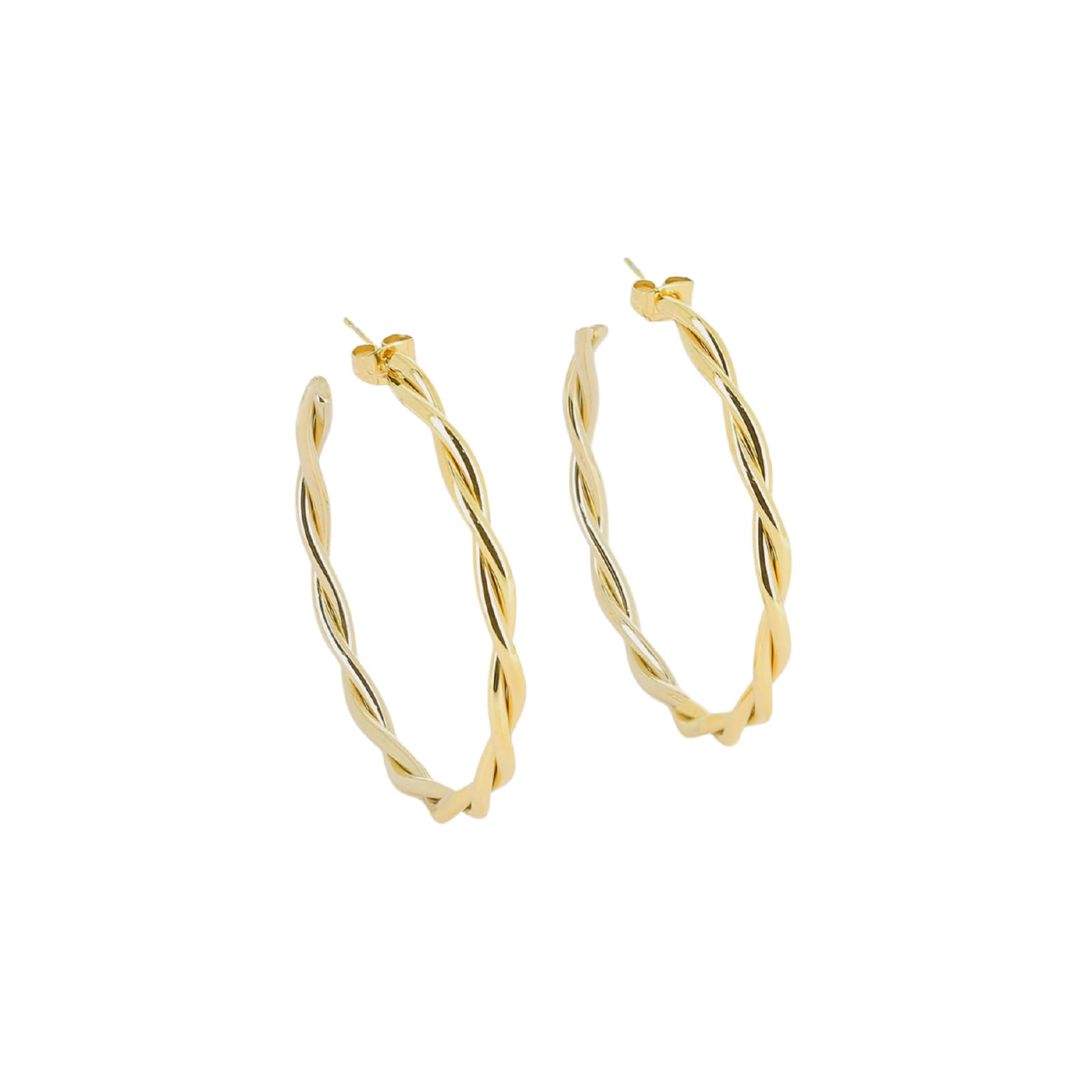 Orecchini ZAG Bijoux acciaio dorato cerchio attorcigliato MISURA UNICA