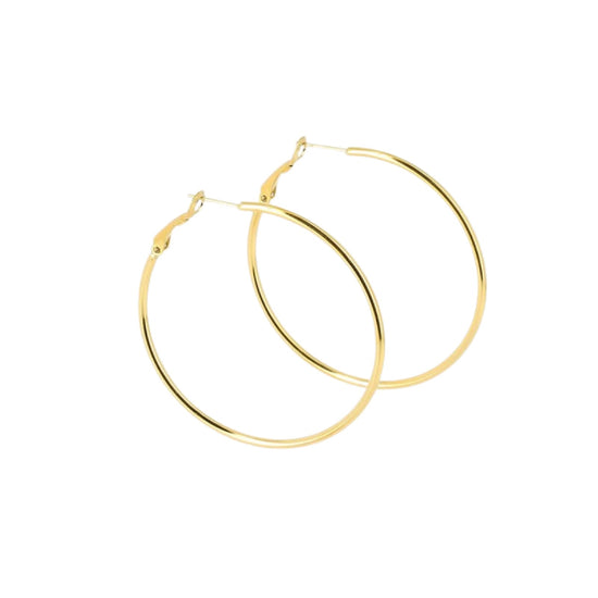 Orecchini a cerchio ZAG Bijoux acciaio dorato 80x2mm MISURA UNICA