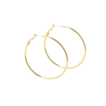 Orecchini a cerchio ZAG Bijoux acciaio dorato 80x2mm MISURA UNICA