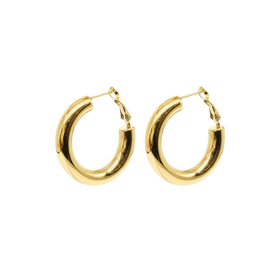 Orecchini a cerchio ZAG Bijoux acciaio dorato 6X30mm MISURA UNICA