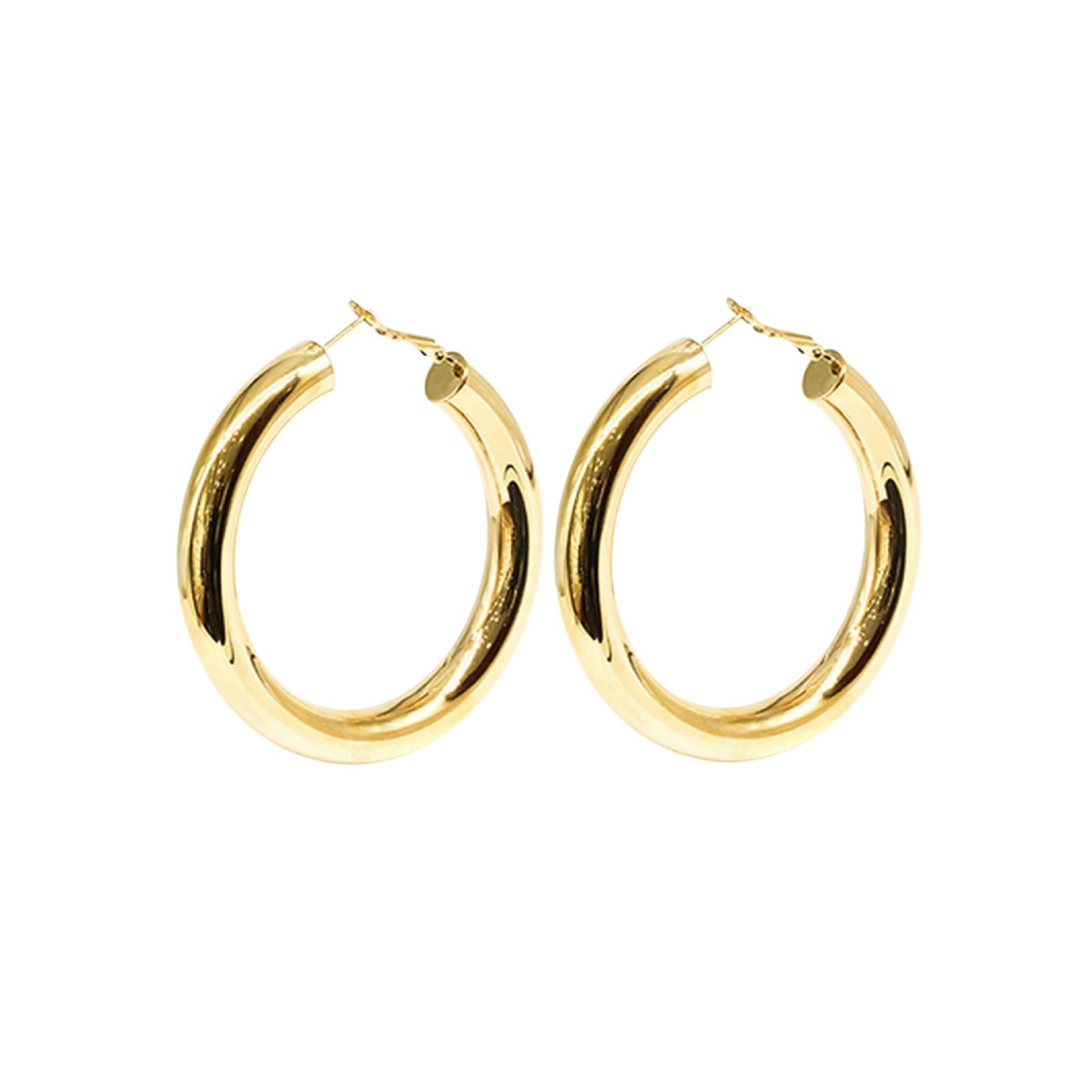 Orecchini a cerchio ZAG Bijoux acciaio dorato 45x8mm MISURA UNICA
