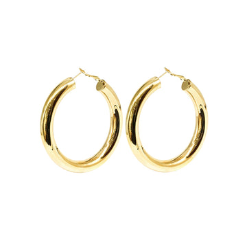 Orecchini a cerchio ZAG Bijoux acciaio dorato 45x8mm MISURA UNICA