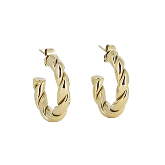 Orecchini ZAG Bijoux acciaio cerchio spesso attorcigliato MISURA UNICA