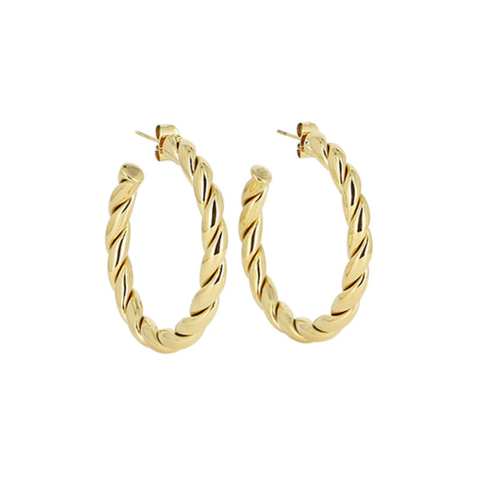 Orecchini a cerchio ZAG Bijoux acciaio dorato 5X40mm MISURA UNICA