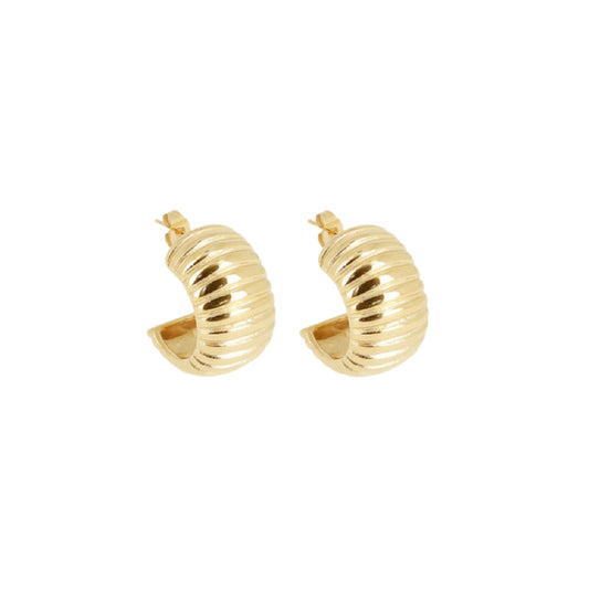 Orecchini a semicerchio ZAG Bijoux lady in acciaio dorato MISURA UNICA