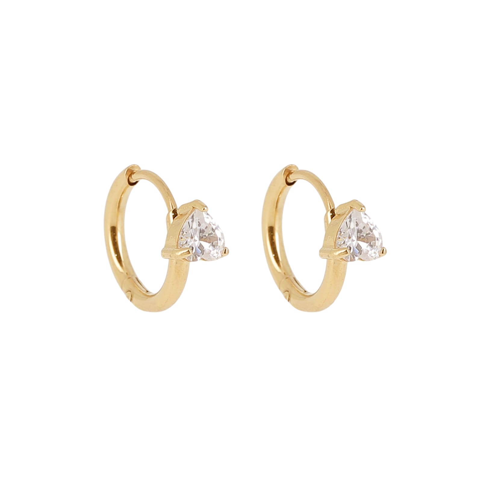 Orecchini cerchio ZAG Bijoux acciaio dorato con stella MISURA UNICA