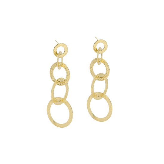 Orecchini pendenti donna ZAG Bijoux acciaio oro anelli uniti MISURA UNICA