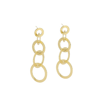 Orecchini pendenti donna ZAG Bijoux acciaio oro anelli uniti MISURA UNICA