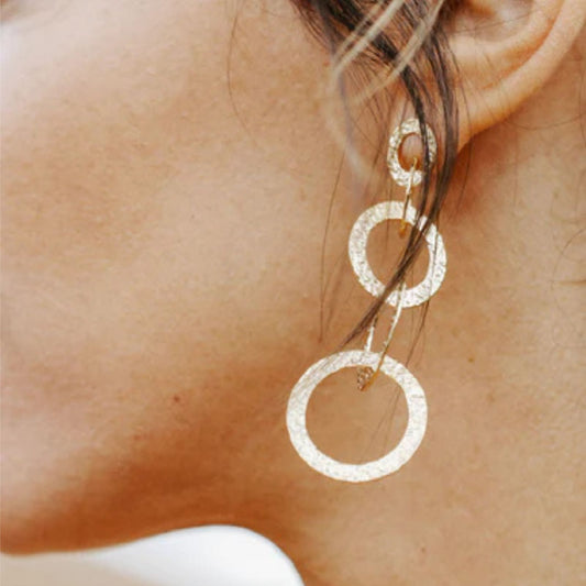 Orecchini pendenti donna ZAG Bijoux acciaio oro anelli uniti MISURA UNICA