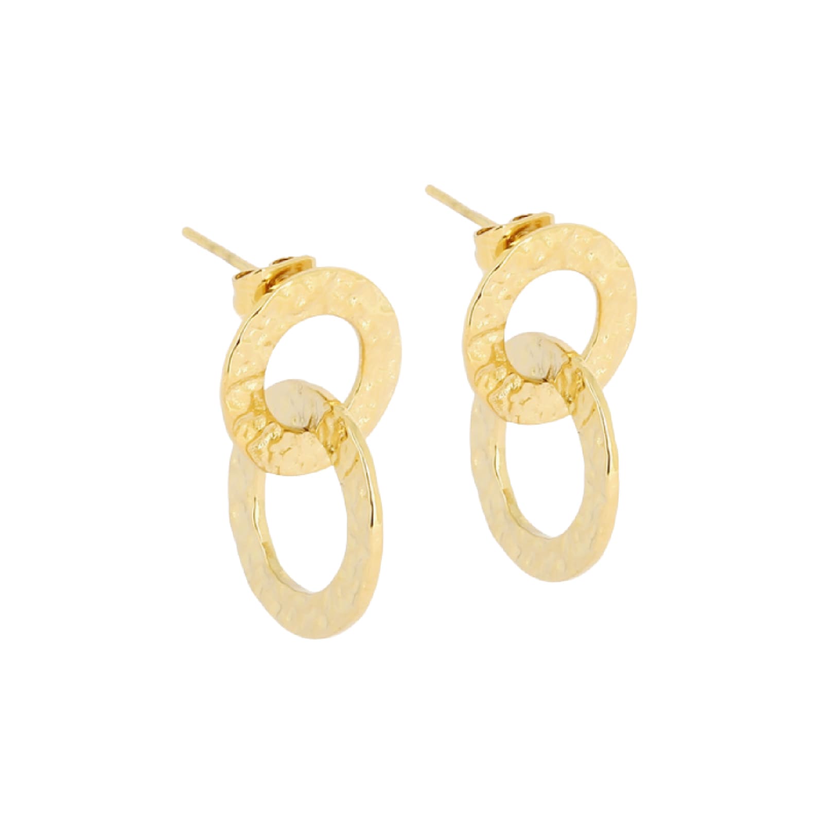 Orecchini pendenti donna ZAG Bijoux acciaio oro due anelli MISURA UNICA
