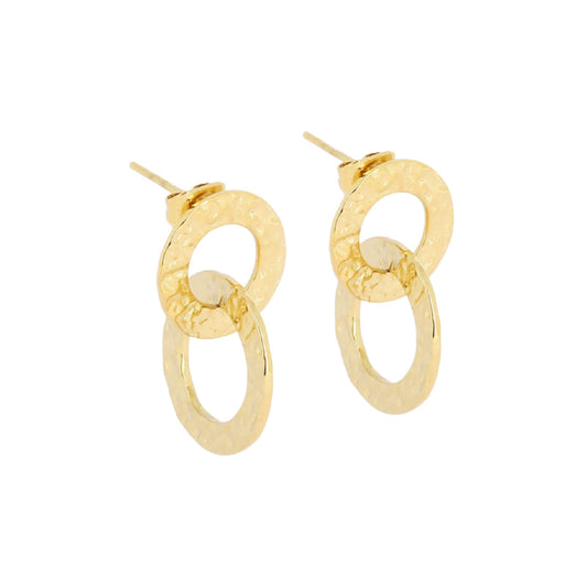 Orecchini pendenti donna ZAG Bijoux acciaio oro due anelli MISURA UNICA