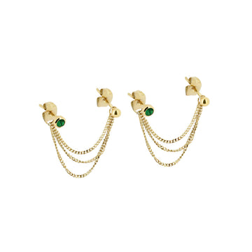 Orecchini 35mm ZAG Bijoux in acciaio dorato con zirconi MISURA UNICA