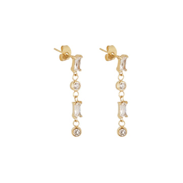 Orecchini con zirconi ZAG Bijoux Athis in acciaio dorato MISURA UNICA