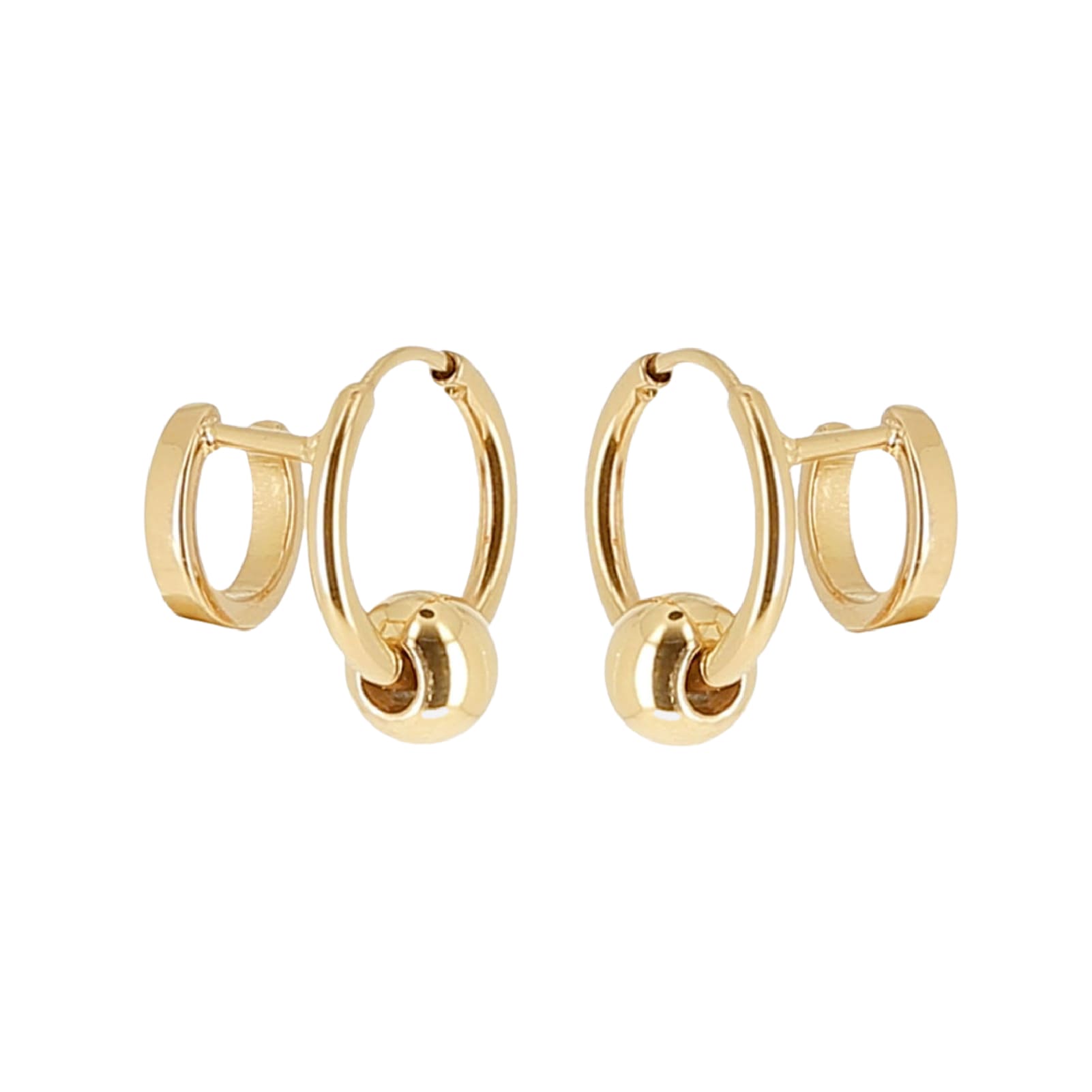 Orecchini a cerchio ZAG Bijoux in acciaio dorato con sfera MISURA UNICA