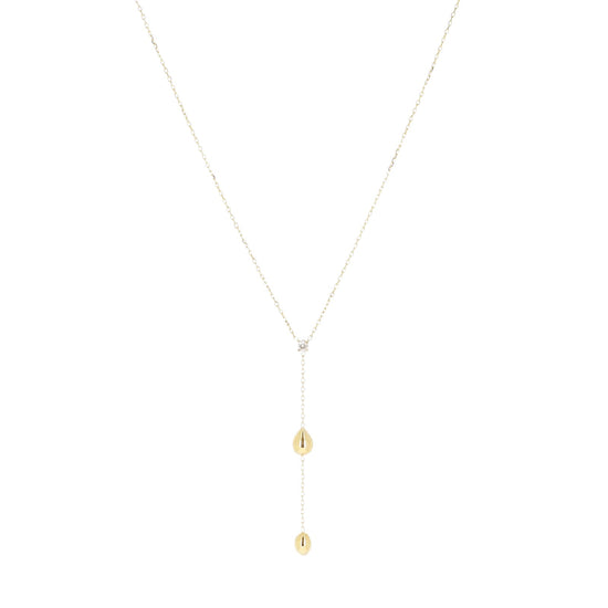 Collana girocollo a Y ZAG Bijoux acciaio dorato con gocce MISURA UNICA