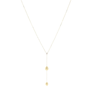 Collana girocollo a Y ZAG Bijoux acciaio dorato con gocce MISURA UNICA