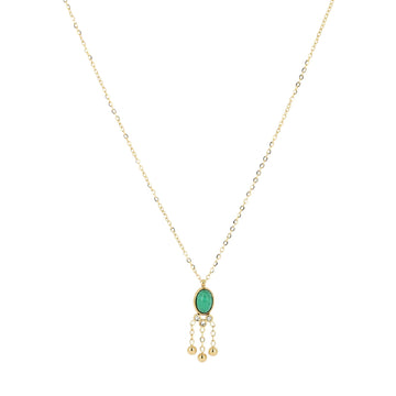 Collana girocollo ZAG Bijoux in acciaio dorato con malachite MISURA UNICA