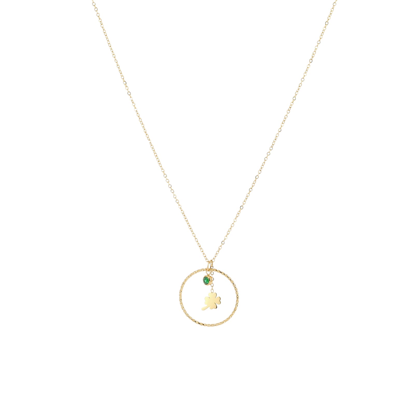 Collana girocollo con quadrifoglio ZAG Bijoux acciaio dorato MISURA UNICA