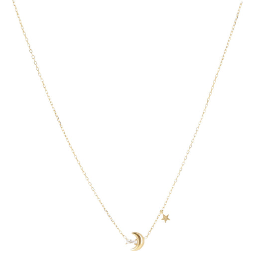 Collana luna e stella ZAG Bijoux Anoth in acciaio dorato MISURA UNICA